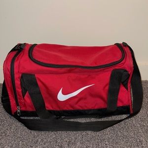 Nike Duffel Gym Bag Red White Black Swoosh